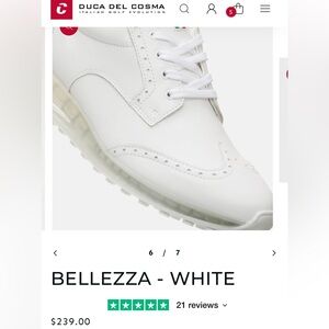Bellezza Golf Shoe, white, size 7